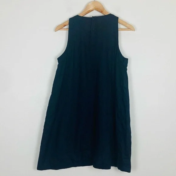 Tuckernuck navy blue linen Pauline sleeveless swingy sheath mini length dress. M - Picture 3 of 5